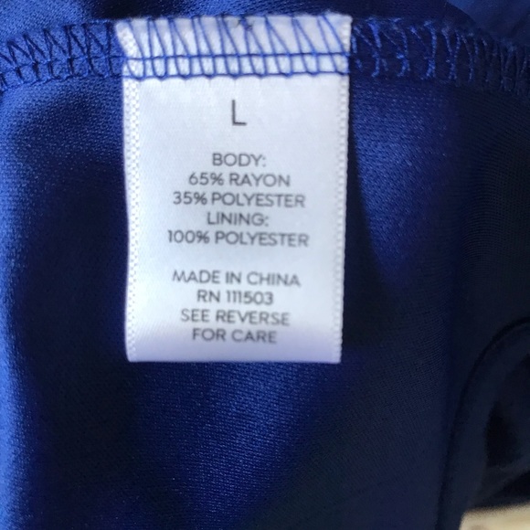 Westport lined blue dress with embroidered detail, size L - Picture 6 of 6